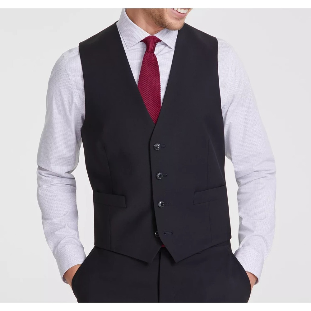 Calvin Klein Men's Slim-Fit Wool Blend Infinite Stretch Suit Vest Size Large